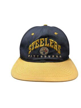 Pittsburgh Steelers Vintage Team NFL Snapback Hat Cap Dad 90's Retro Spell Out